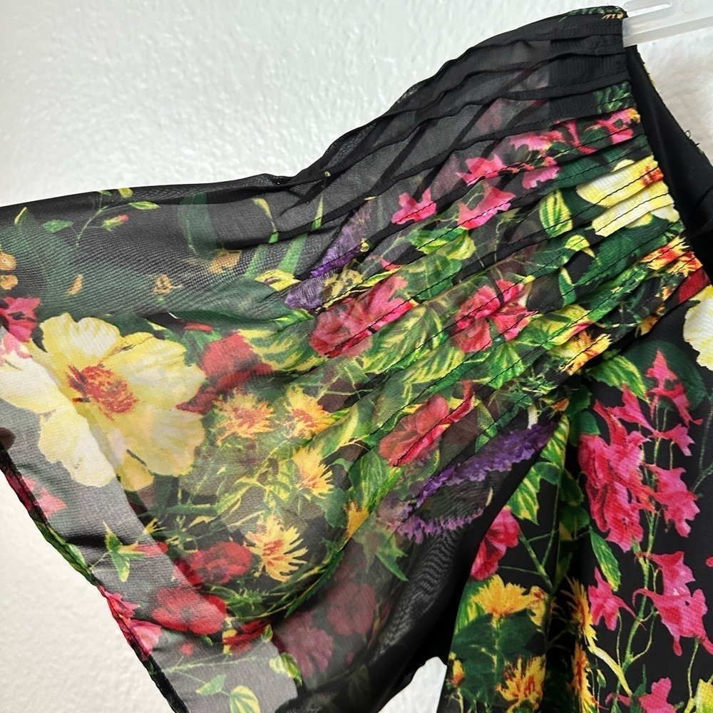 Floral Black Midi Dress - Picture 5 of 9